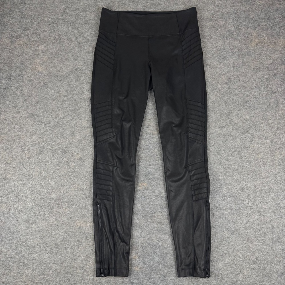 Athleta Delancey Gleam Moto Tight 27" Black Womens Small S